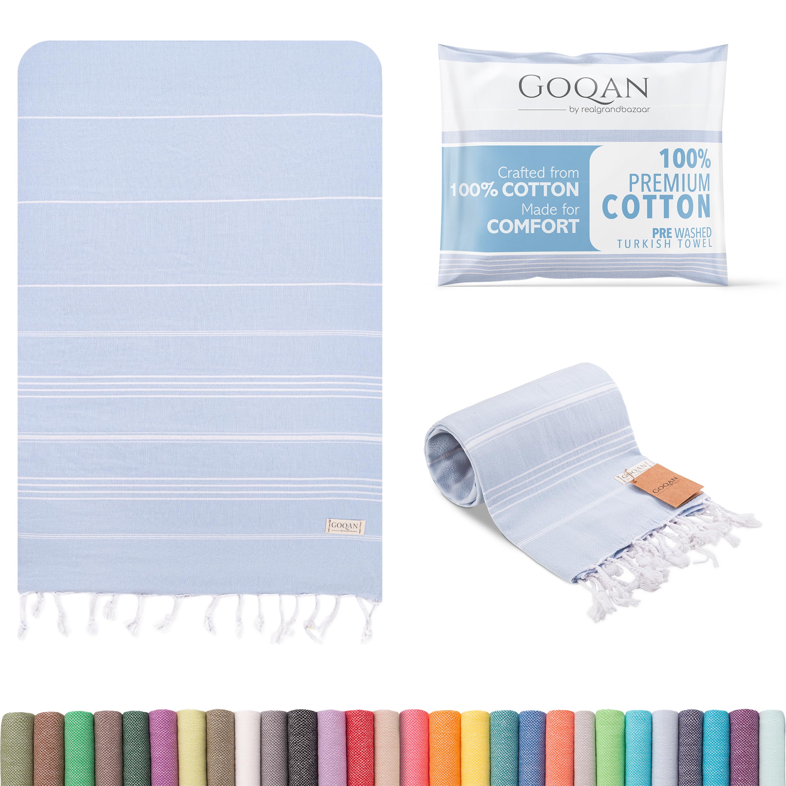 Driftsand Turkish Beach Towel — 100% Cotton, Sand-Free, Oversized